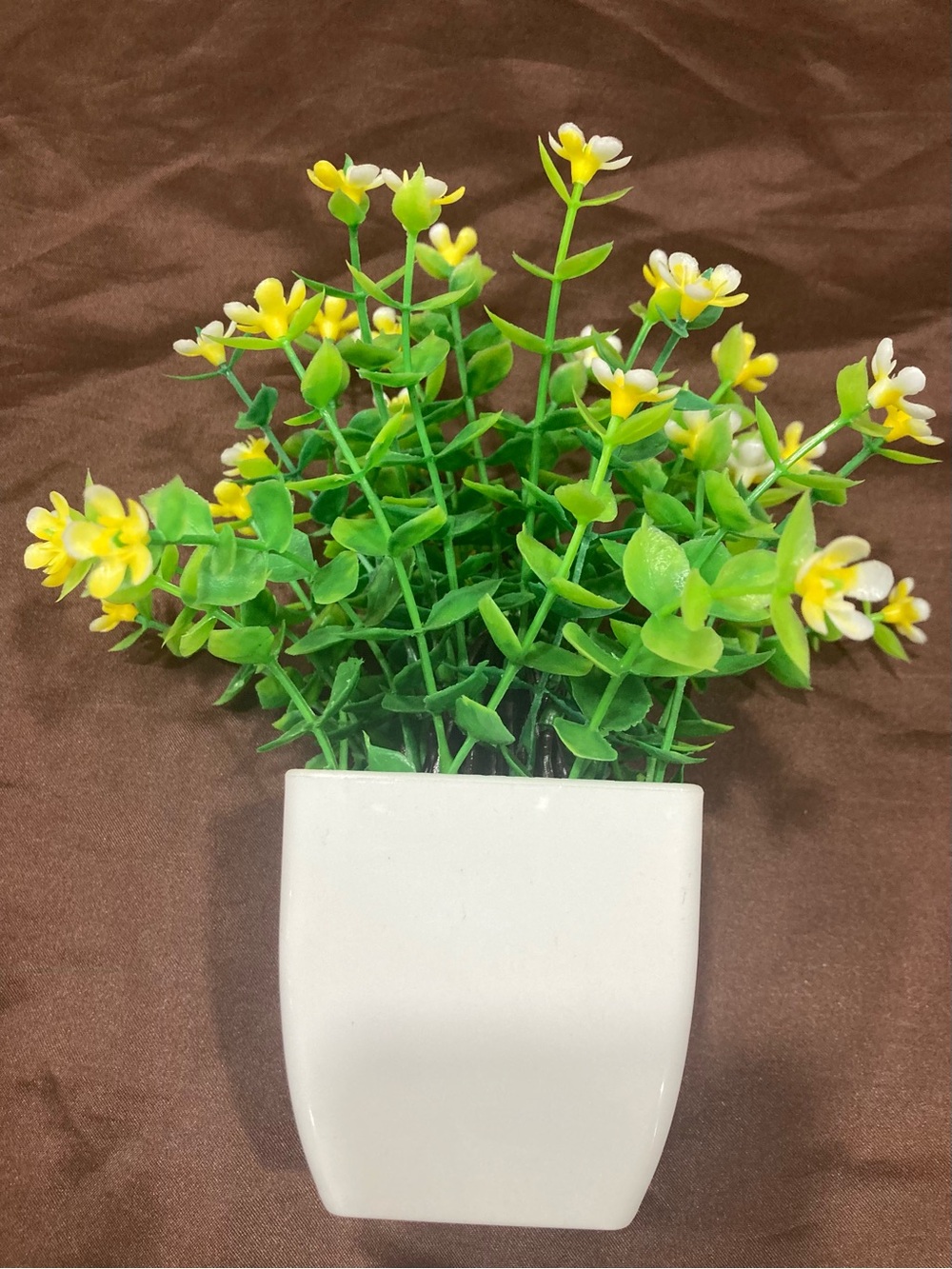 Artificial Yellow and Green Potted Plant Home Accent - Unbranded